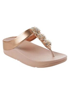 Fitflop Galaxy Toe Thong Rose Gold Sandals Size 10
